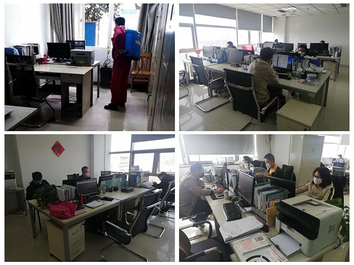 Office staff are basically on duty, wearing masks to work.jpg